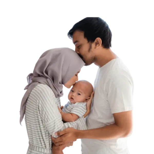 Malay couple with baby after IVF success at Sunfert Malaysia