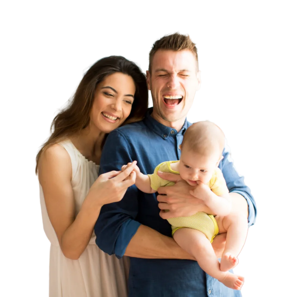 Euroasian international couple with baby after successful IVF treatment at Sunfert International Fertility Centre located in Malaysia